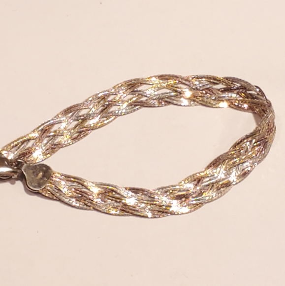 925 Sterling Silver Milor Italy Tri Color Braid - Picture 5 of 10